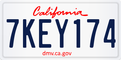 CA license plate 7KEY174