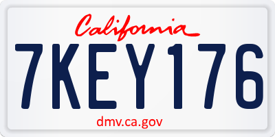 CA license plate 7KEY176