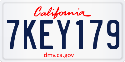 CA license plate 7KEY179