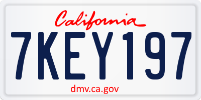 CA license plate 7KEY197