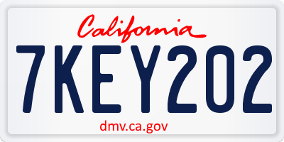 CA license plate 7KEY202