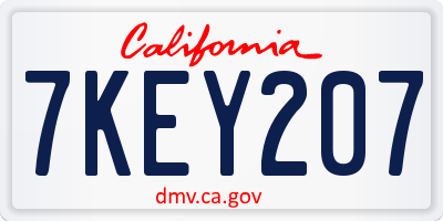 CA license plate 7KEY207