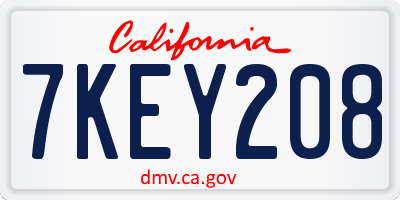 CA license plate 7KEY208