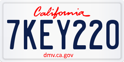 CA license plate 7KEY220