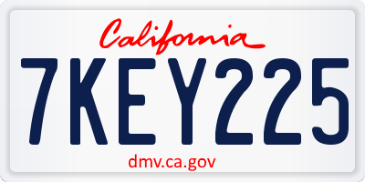 CA license plate 7KEY225