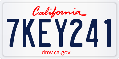 CA license plate 7KEY241