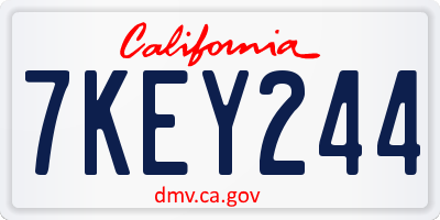 CA license plate 7KEY244