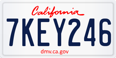 CA license plate 7KEY246