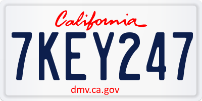 CA license plate 7KEY247