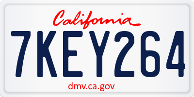 CA license plate 7KEY264