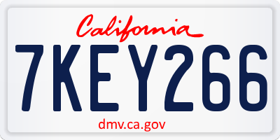 CA license plate 7KEY266