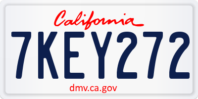 CA license plate 7KEY272