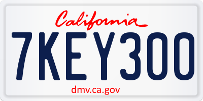 CA license plate 7KEY300