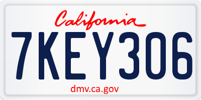 CA license plate 7KEY306