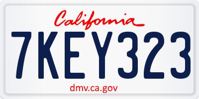 CA license plate 7KEY323