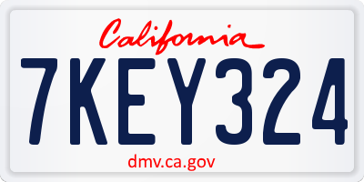 CA license plate 7KEY324