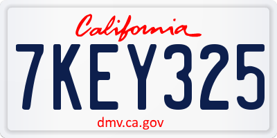 CA license plate 7KEY325