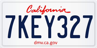 CA license plate 7KEY327