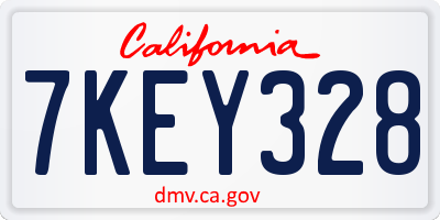 CA license plate 7KEY328