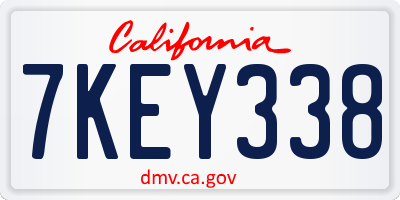 CA license plate 7KEY338