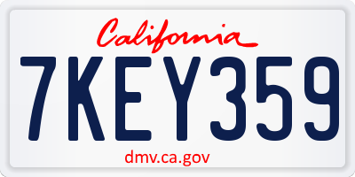 CA license plate 7KEY359