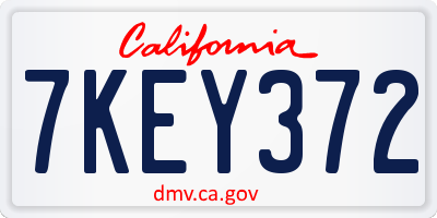 CA license plate 7KEY372