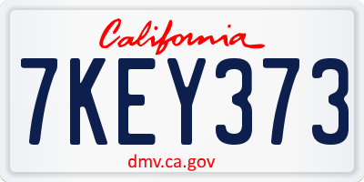 CA license plate 7KEY373