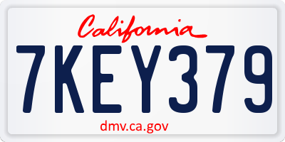 CA license plate 7KEY379