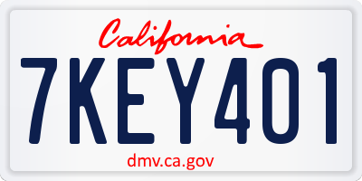 CA license plate 7KEY401