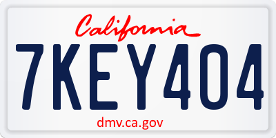 CA license plate 7KEY404