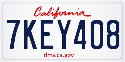 CA license plate 7KEY408