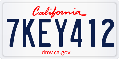 CA license plate 7KEY412
