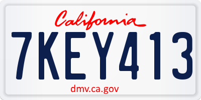 CA license plate 7KEY413