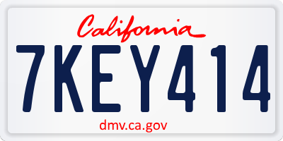 CA license plate 7KEY414