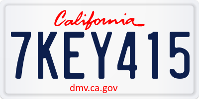 CA license plate 7KEY415