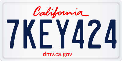 CA license plate 7KEY424