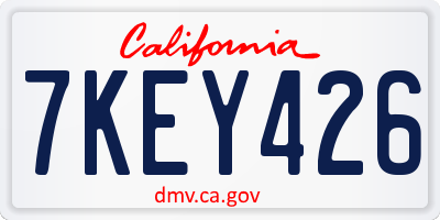 CA license plate 7KEY426