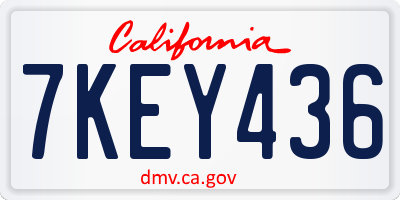 CA license plate 7KEY436