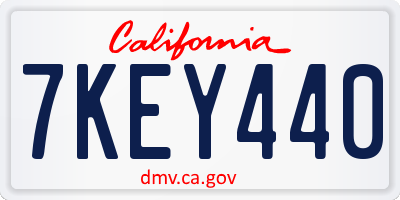 CA license plate 7KEY440