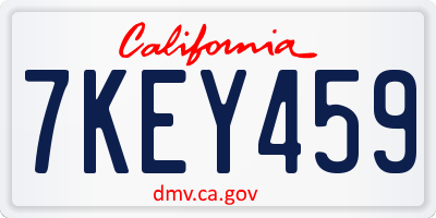 CA license plate 7KEY459