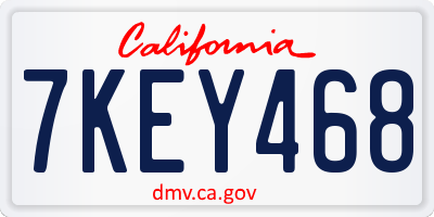 CA license plate 7KEY468