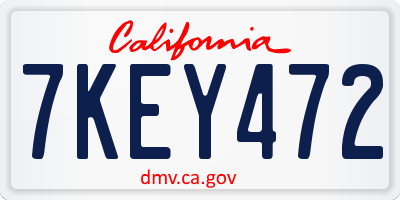 CA license plate 7KEY472