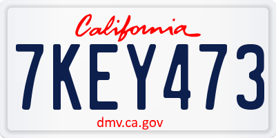 CA license plate 7KEY473