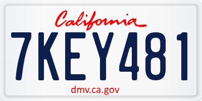 CA license plate 7KEY481