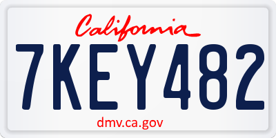CA license plate 7KEY482