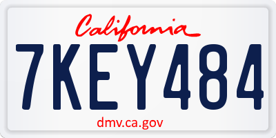 CA license plate 7KEY484
