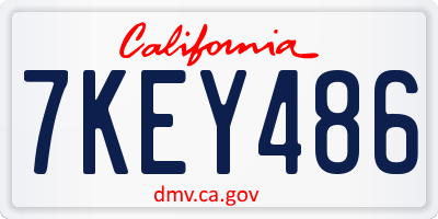 CA license plate 7KEY486