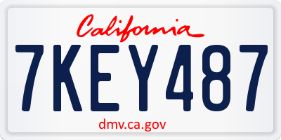 CA license plate 7KEY487
