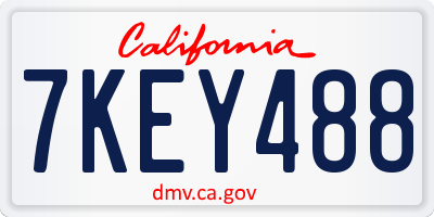 CA license plate 7KEY488