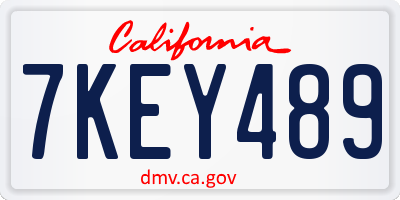 CA license plate 7KEY489